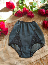 Load image into Gallery viewer, Hand Dyed 1940’s Vintage Plymouth Nylon And Lace Granny Panties