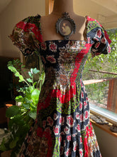 Load image into Gallery viewer, Incredible 1970’s Vintage Smocked Floral Calico Dress