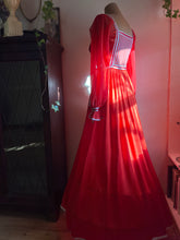 Load image into Gallery viewer, Rare Authentic 1970’s Vintage Rust Satin Rumak Dress