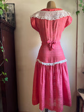 Load image into Gallery viewer, 1950’s Vintage Sheer Cotton and Lace dress by Vicky Vaughn Juniors