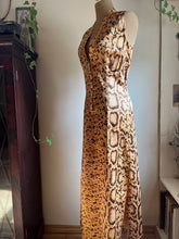 Load image into Gallery viewer, Fantastic 1960’s Vintage Snakeskin Satin Hostess Gown by Fifth Avenue Robes