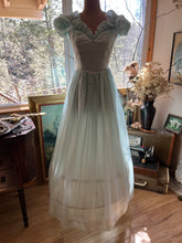 Load image into Gallery viewer, 1970’s Vintage Ice Blue Striped Voile Dress by Roberta