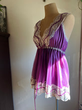 Load image into Gallery viewer, 1970’s Vintage Amethyst Purple Nylon Babydoll Chemise by Pride ‘N’ Joi of California