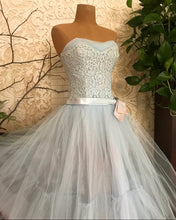 Load image into Gallery viewer, Darling 1950’s vintage birds egg blue tulle and lace gown