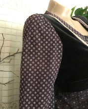 Load image into Gallery viewer, Authentic 1970’s Vintage Black Calico and Velveteen Gunne Sax Dress