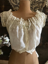 Load image into Gallery viewer, Antique Victorian embroidered eyelet corset cover