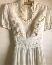 Load image into Gallery viewer, Beautiful 1970's vintage ivory crepe maxi dress