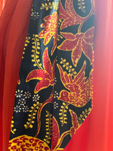 Load image into Gallery viewer, 1970’s Vintage Strawberry Voile and Bird Print Batik Young Edwardian Maxi Dress