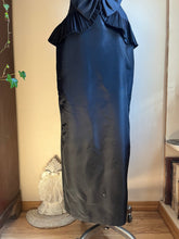 Load image into Gallery viewer, Dramatic 1980’s Vintage Black Karan Okada Wiggle Dress