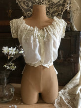 Load image into Gallery viewer, Antique Victorian embroidered eyelet corset cover