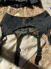 Load image into Gallery viewer, Designer 1960’s vintage Oleg Cassini Bustier Longline Bra and Garter Belt Set