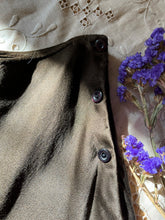Load image into Gallery viewer, Amazing 1930’s Dark Chocolate Brown Silk Bias Cut Half Slip