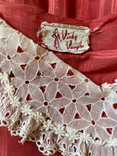 Load image into Gallery viewer, 1950’s Vintage Sheer Cotton and Lace dress by Vicky Vaughn Juniors