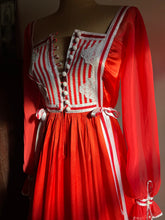 Load image into Gallery viewer, Rare Authentic 1970’s Vintage Rust Satin Rumak Dress