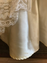 Load image into Gallery viewer, 1970's Vintage White Satin and Lace Sweetheart Dress
