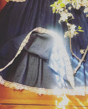 Load image into Gallery viewer, 1970’s vintage denim and crochet dress by Act 1