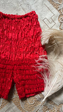 Load image into Gallery viewer, Darling 1970’s vintage red ruffle long leg bloomer panties Partners Please by Malco Modes
