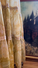 Load image into Gallery viewer, The Love Witch 1970’s Vintage Yellow Floral Voile Gunne Sax Dress
