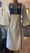 Load image into Gallery viewer, Darling 1960’s Vintage Waffle and Embroidery Shift by Miss K from Alfred Shaheen
