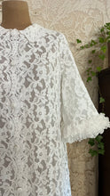 Load image into Gallery viewer, Pretty 1950’s 1960s White Alencon Lace Peignoir Robe

