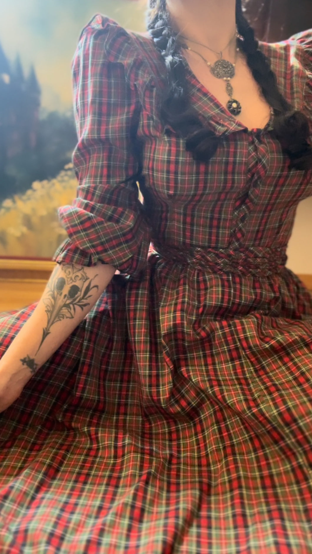 1970’s vintage plaid blouse and skirt set by Candi of California
