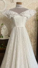Load image into Gallery viewer, Darling 1970’s Vintage White Lace Dress by Candi Jones
