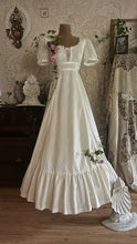 Load image into Gallery viewer, Beauty 1970's vintage white lace and poplin maxi dress
