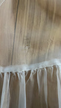 Load image into Gallery viewer, 1950’s Vintage One Shoulder Ruffled White Chiffon Gown by Mike Benet Formals
