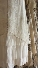 Load image into Gallery viewer, Pretty 2000’s Y2K era Ivory and White Embroidered Net Dress and Slip by Nataya
