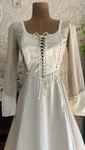 Load image into Gallery viewer, Soft and cozy 1970’s Vintage Beige Gingham and Poplin Gunne Sax Dress
