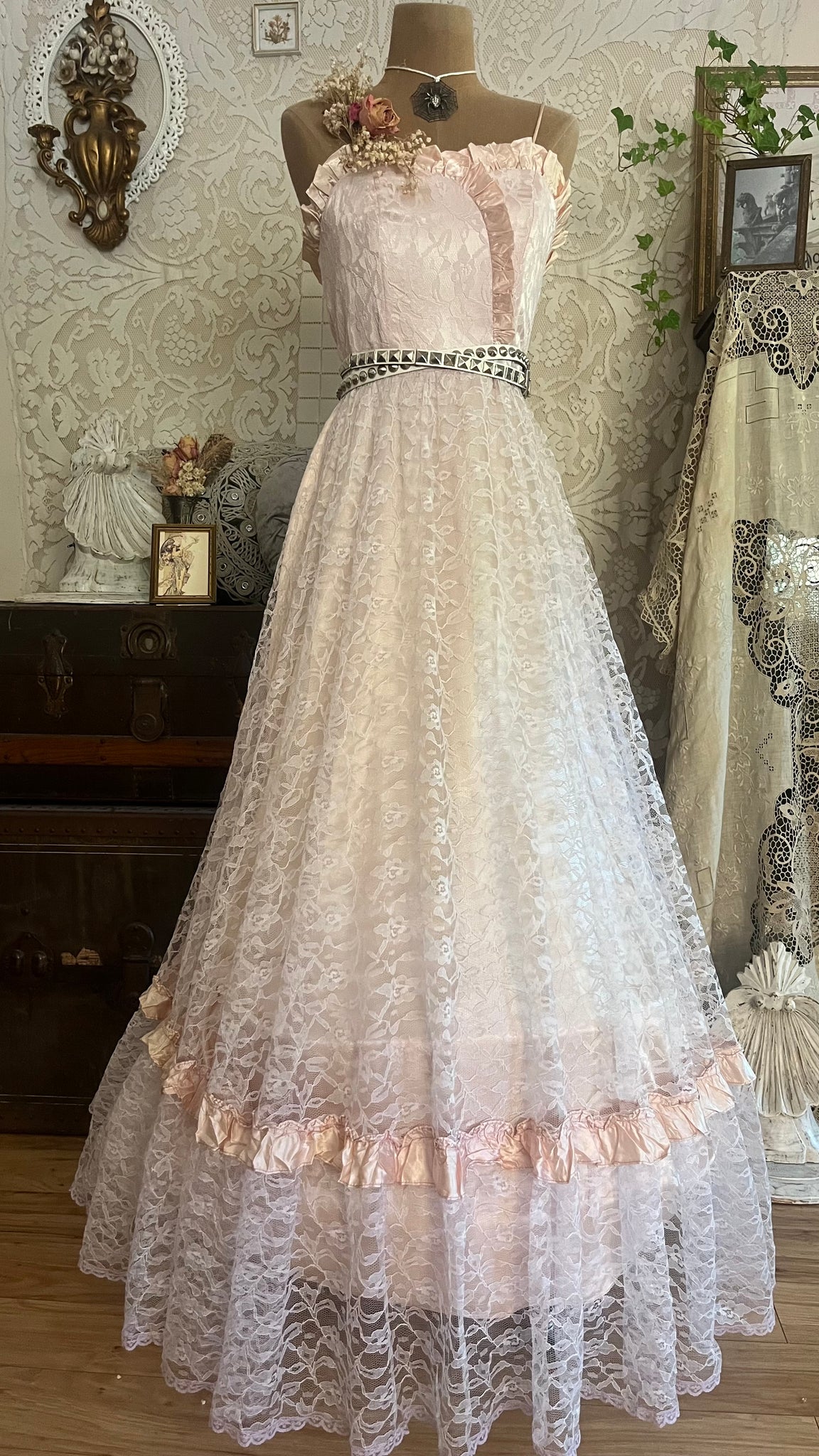 lilac and white lace dress Gorgeous V Neck Backless White Lace Floral Lilac Long Prom Dress, Lilac Lace Formal Evening Dress, Lilac Floral Wedding Dress