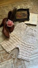 Load image into Gallery viewer, Darling 1970’s vintage ivory lace ruffle long leg bloomer panties pettipants
