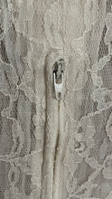 Load image into Gallery viewer, Amazing 1970’s Vintage Ivory Crepe Voile and Lace Gunne Sax Flounced Sundress
