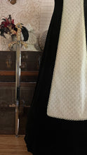 Load image into Gallery viewer, Medieval vibes 1970’s vintage Darkest Green Velveteen Candi Jones Dress

