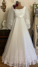 Load image into Gallery viewer, Breathtaking 1970’s Vintage White Chiffon Bridal Gown Wedding Dress by Lorrie Deb of San Francisco
