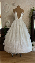 Load image into Gallery viewer, Stunning 1980’s Vintage White Satin and Tiered Lace Dream Dress
