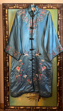Load image into Gallery viewer, Deadstock Embroidered Blue Silk Chinese Robe
