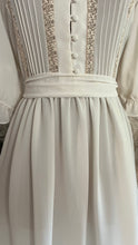 Load image into Gallery viewer, 1970's Vintage Bonnie Strauss Bone White Chiffon Secretary Dress
