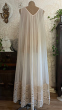Load image into Gallery viewer, Beautiful 1970&#39;s vintage Ivory Cream Chiffon Nightgown by Intime of California
