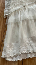 Load image into Gallery viewer, Pretty 2000’s Y2K era Ivory and White Embroidered Net Dress and Slip by Nataya
