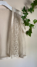 Load image into Gallery viewer, Handmade Vintage cream Fishnet and Crochet Vest
