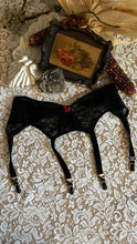 Load image into Gallery viewer, Perfect 1960’s vintage Black Lace Garter Belt by Empire Foundations
