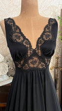 Load image into Gallery viewer, Sultry 1980’s vintage Black Olga nightgown small
