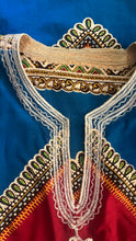 Load image into Gallery viewer, Outrageous 1970’s Vintage Angel Sleeve Infinity Knot Dashiki Print Caftan Kaftan Dress
