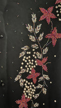Load image into Gallery viewer, Darling Beaded Black Angora Rabbit Cardigan Sweater made in Hong Kong
