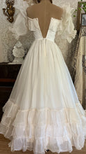 Load image into Gallery viewer, Fairytale 1980’s Vintage Dove White Silk Organza Bridal Gown by Laura Ashley
