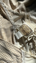 Load image into Gallery viewer, Soft and cozy 1970’s Vintage Beige Gingham and Poplin Gunne Sax Dress

