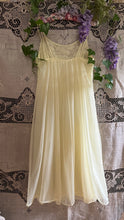 Load image into Gallery viewer, Authentic 1950’s sunshine yellow chiffon Vanity Fair peignoir nightgown and robe set
