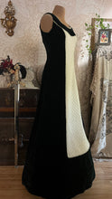 Load image into Gallery viewer, Medieval vibes 1970’s vintage Darkest Green Velveteen Candi Jones Dress
