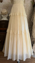 Load image into Gallery viewer, Butter Cream Cotton Crepe 1970’s 1980’s Vintage Off Shoulder Dress
